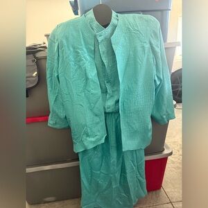 Elegant Teal Skirt Set for Women 96